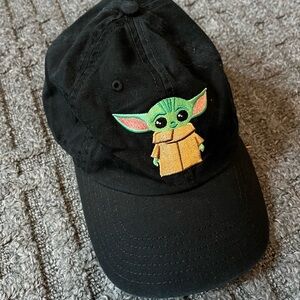 Vintage Star Wars Black Hat Baby Yoda Unisex One Size Ages 14 And Older
